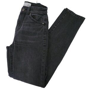 RSQ Vintage Mom Jeans Womens Size 00 Mid Rise Black Ripped Denim Pants